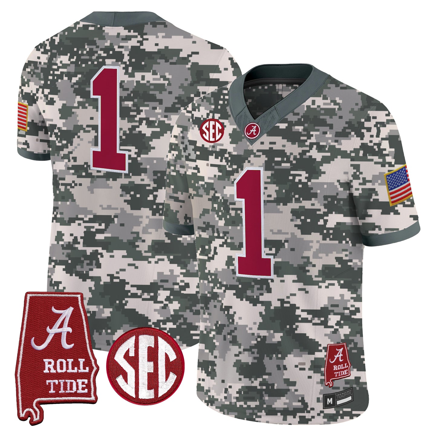 Alabama Crimson Tide Camouflage Edition 2026 Vapor Limited Jersey - Alabama Map -  Stitched