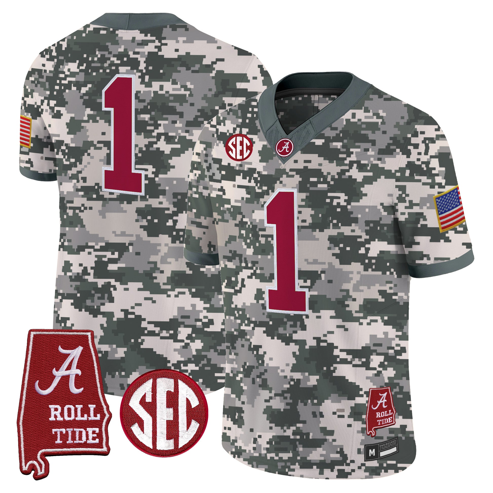 Alabama Crimson Tide Camouflage Edition 2026 Vapor Limited Jersey - Alabama Map -  Stitched