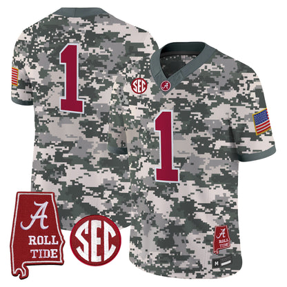 Alabama Crimson Tide Camouflage Edition 2026 Vapor Limited Jersey - Alabama Map -  Stitched