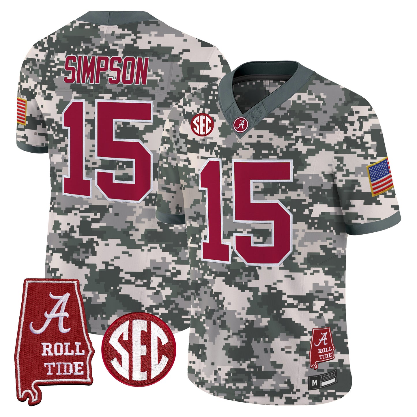Alabama Crimson Tide Camouflage Edition 2026 Vapor Limited Jersey - Alabama Map -  Stitched