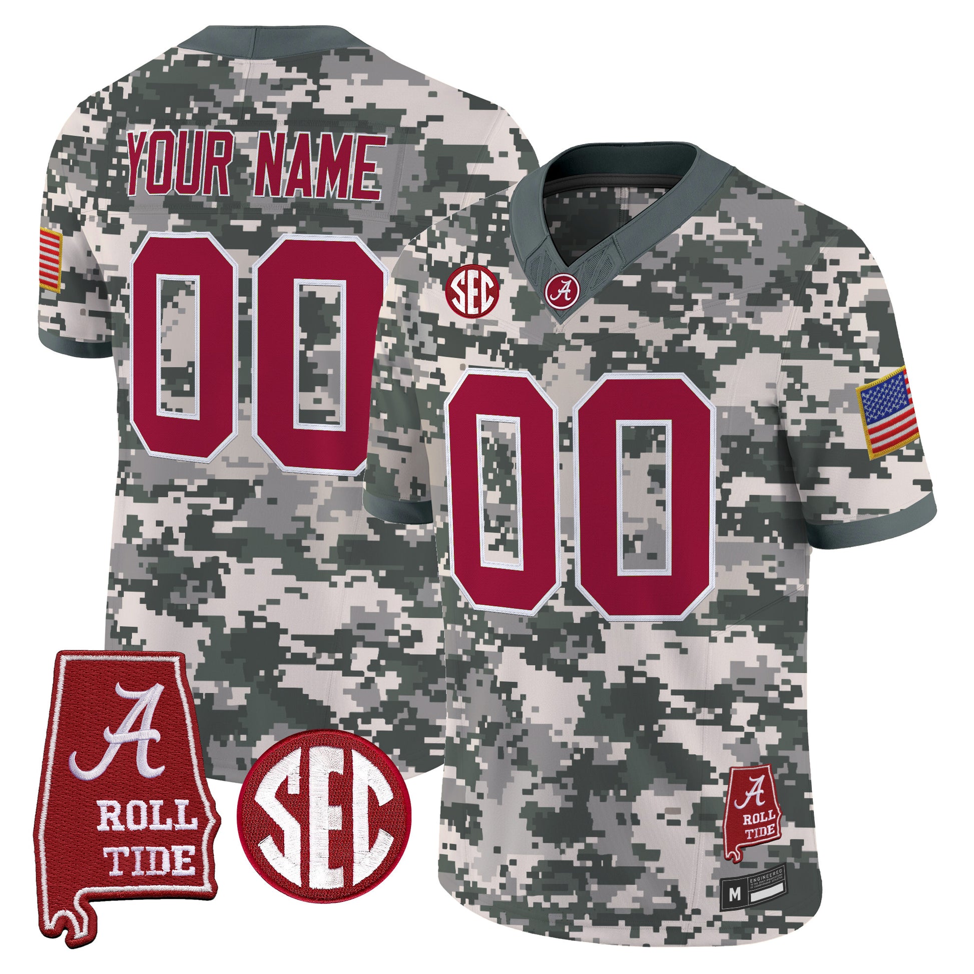 Alabama Crimson Tide Camouflage Edition 2026 Vapor Limited Custom Jersey - Alabama Map -  Stitched