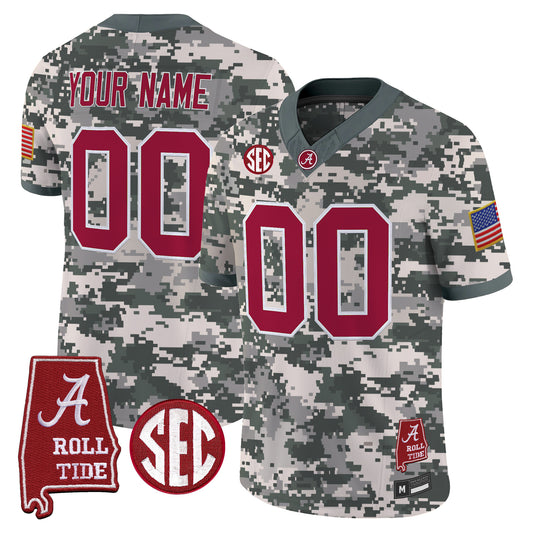 Alabama Crimson Tide Camouflage Edition 2026 Vapor Limited Custom Jersey - Alabama Map -  Stitched
