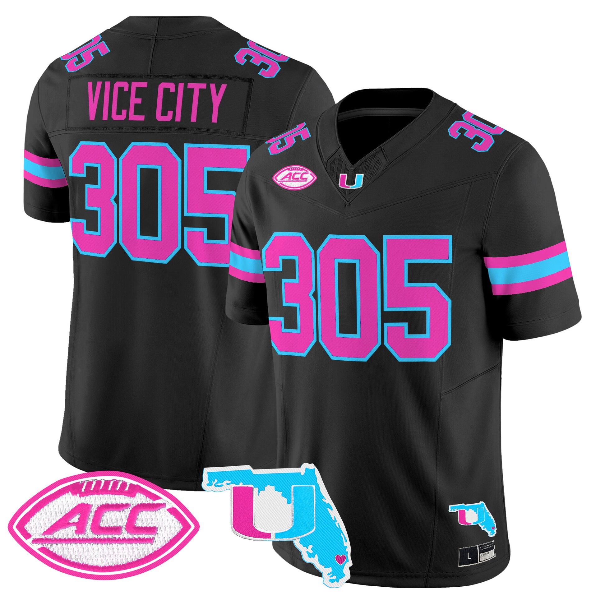 Men's Miami Hurricanes Vice City Vapor Limited Jersey - All Stitched