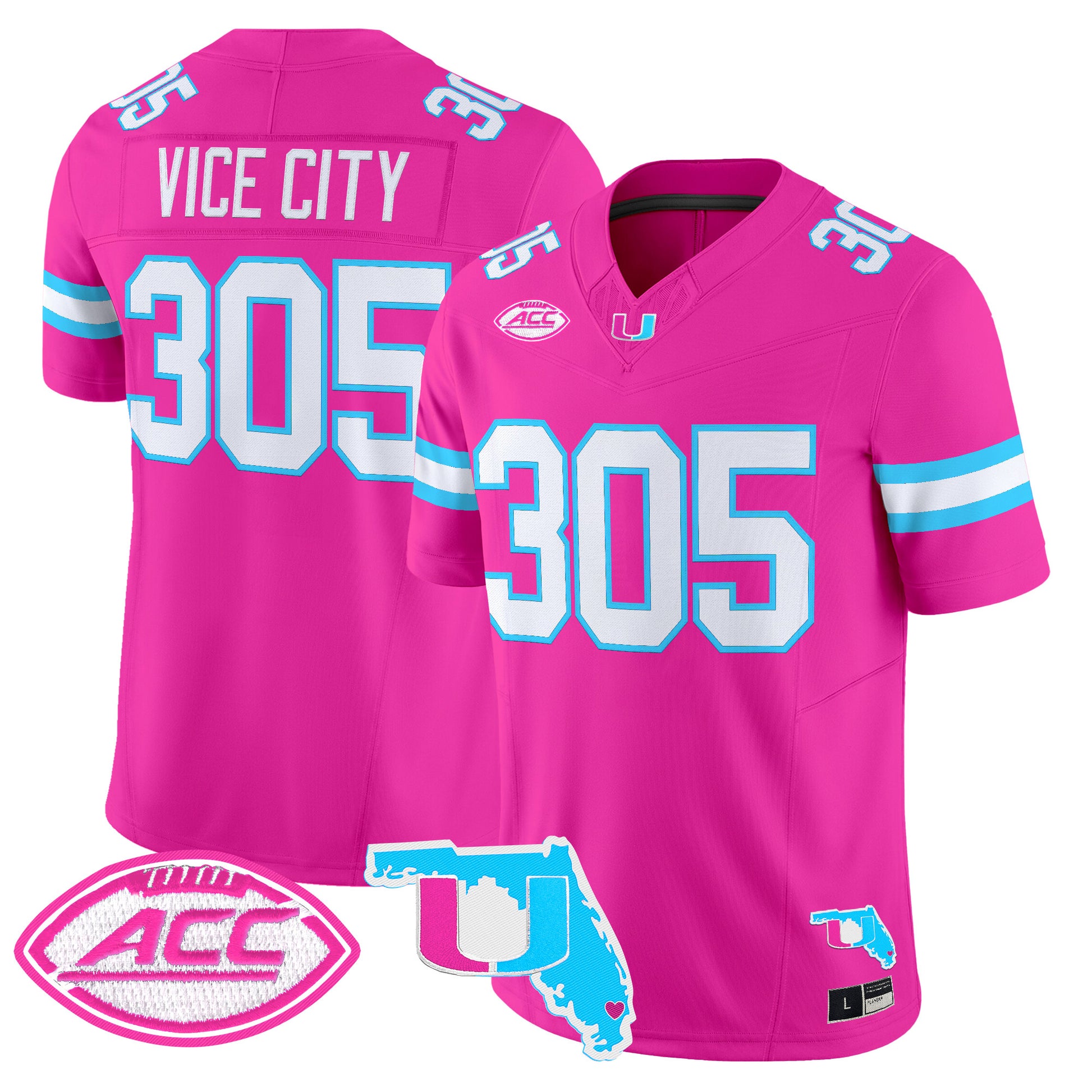 Men's Miami Hurricanes Vice City Vapor Limited Jersey - All Stitched