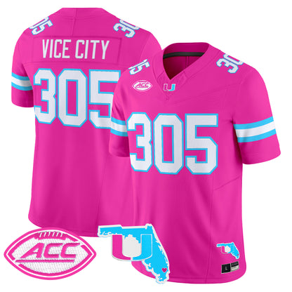 Men's Miami Hurricanes Vice City Vapor Limited Jersey - All Stitched