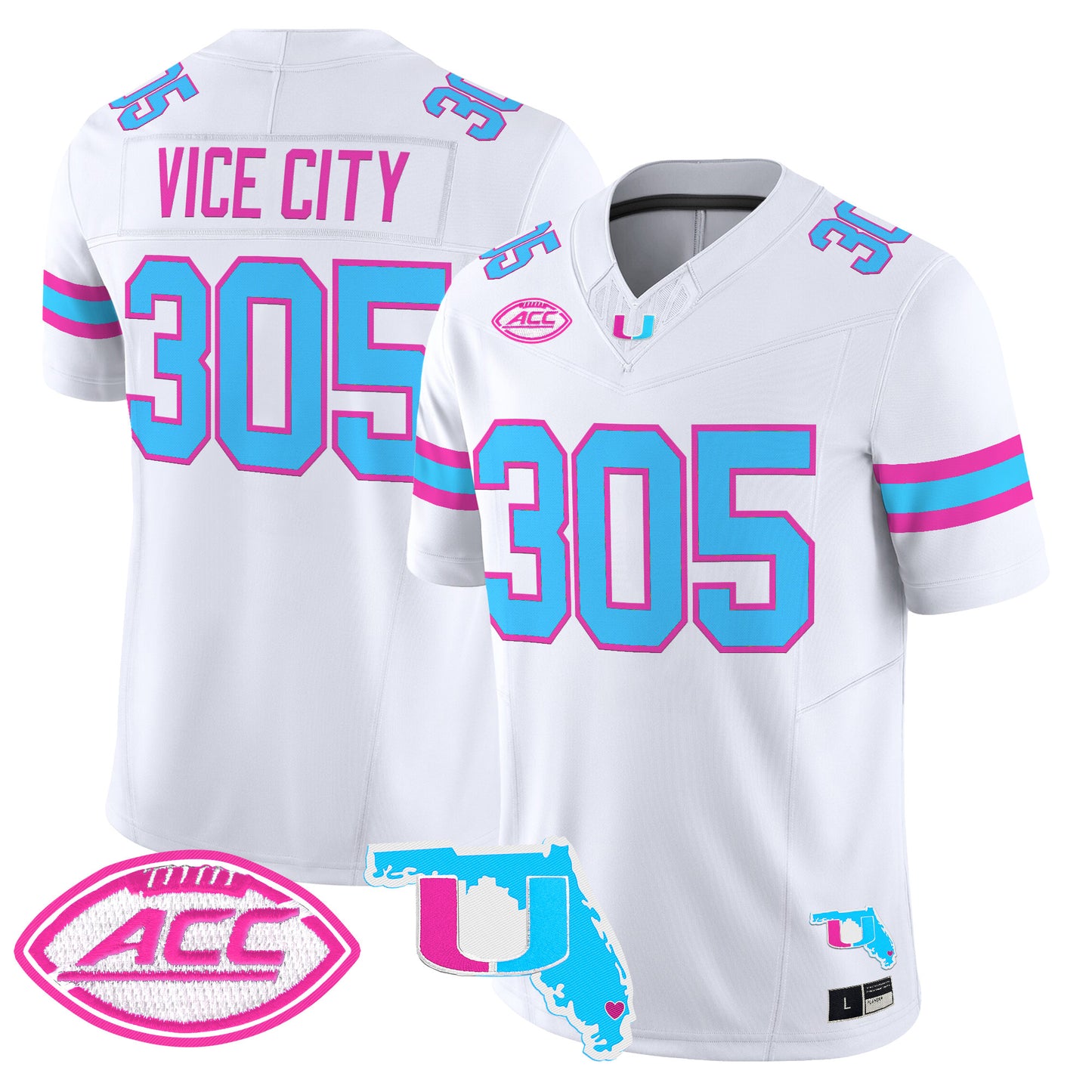 Men's Miami Hurricanes Vice City Vapor Limited Jersey - All Stitched