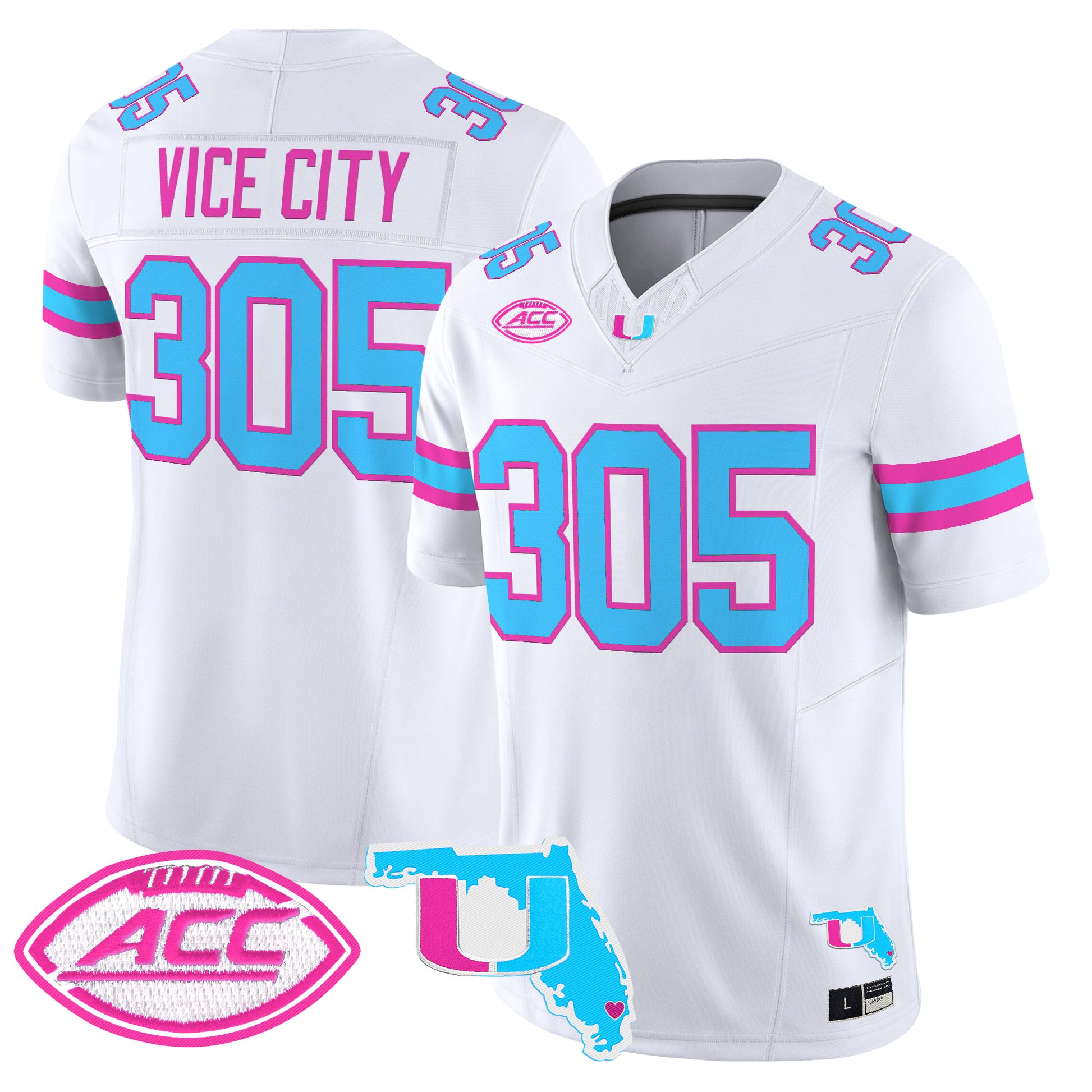 Men's Miami Hurricanes Vice City Vapor Limited Jersey - All Stitched
