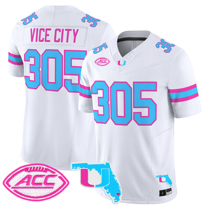 Men's Miami Hurricanes Vice City Vapor Limited Jersey - All Stitched
