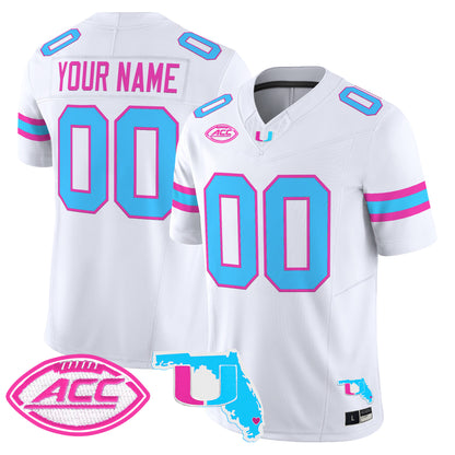 Miami Hurricanes Vice City Vapor Limited Custom Jersey - All Stitched