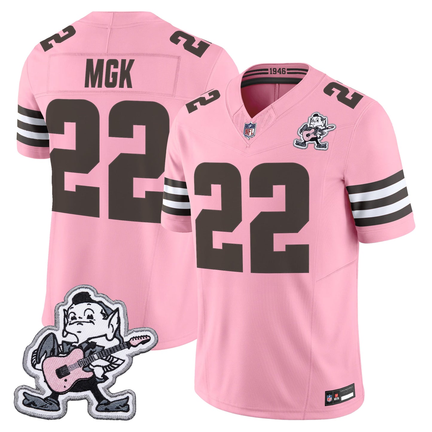 Men's Cleveland Browns MGK Patch Vapor Limited Jersey -  Stitched