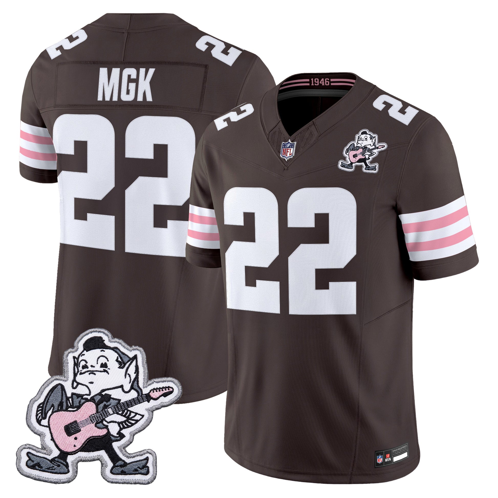 Men's Cleveland Browns MGK Patch Vapor Limited Jersey -  Stitched