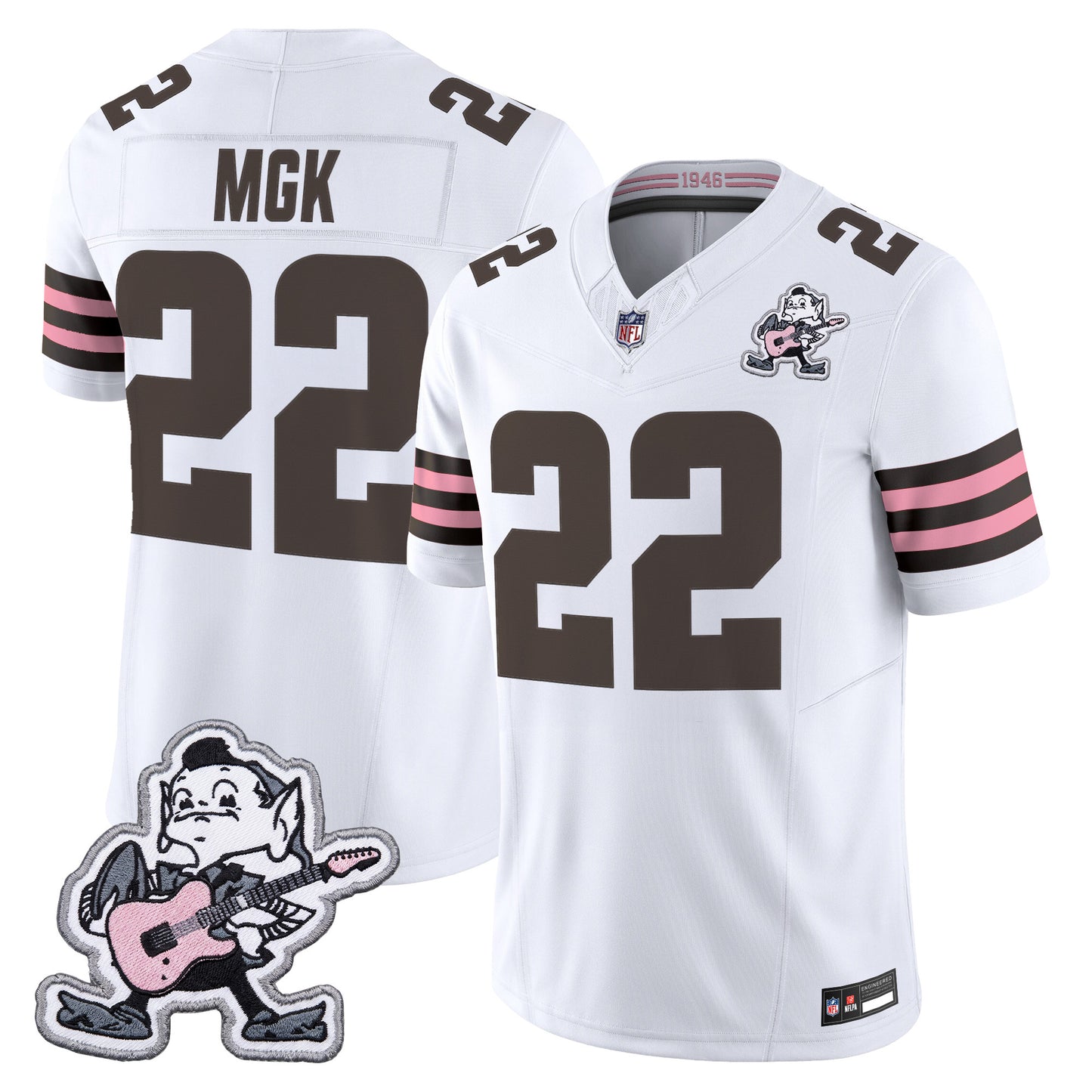 Men's Cleveland Browns MGK Patch Vapor Limited Jersey -  Stitched