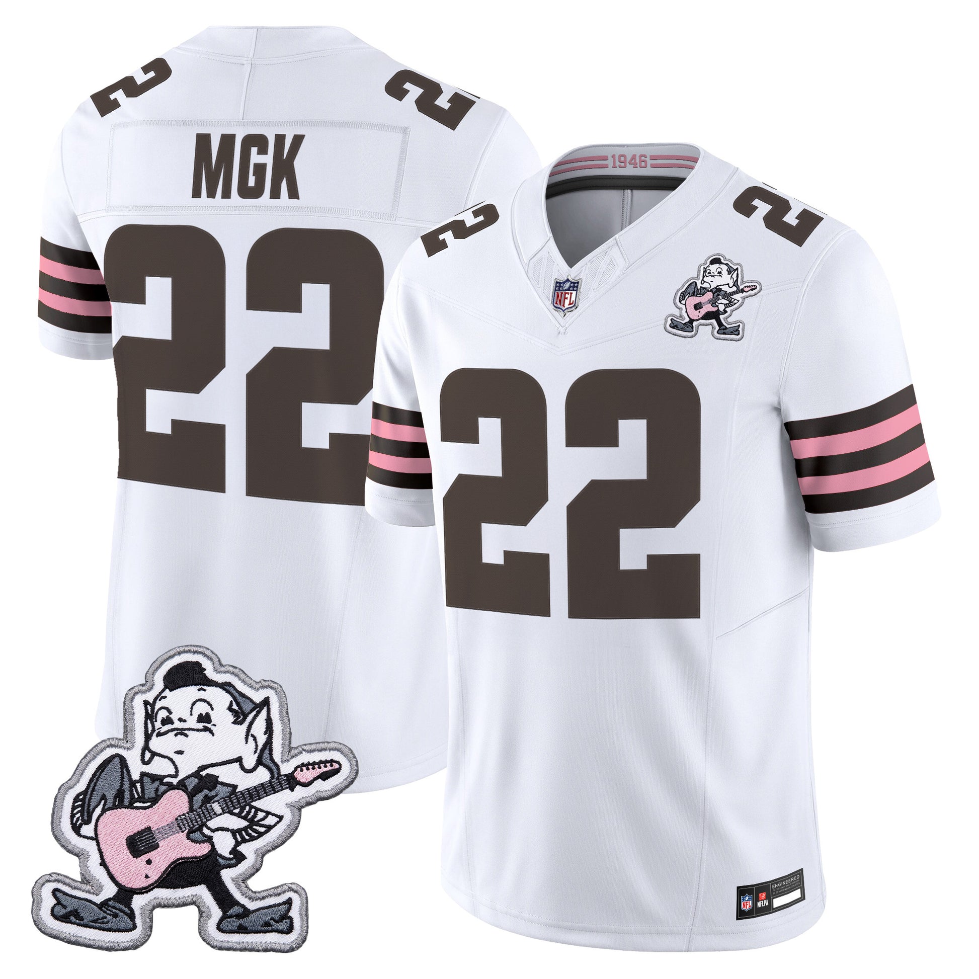 Men's Cleveland Browns MGK Patch Vapor Limited Jersey -  Stitched
