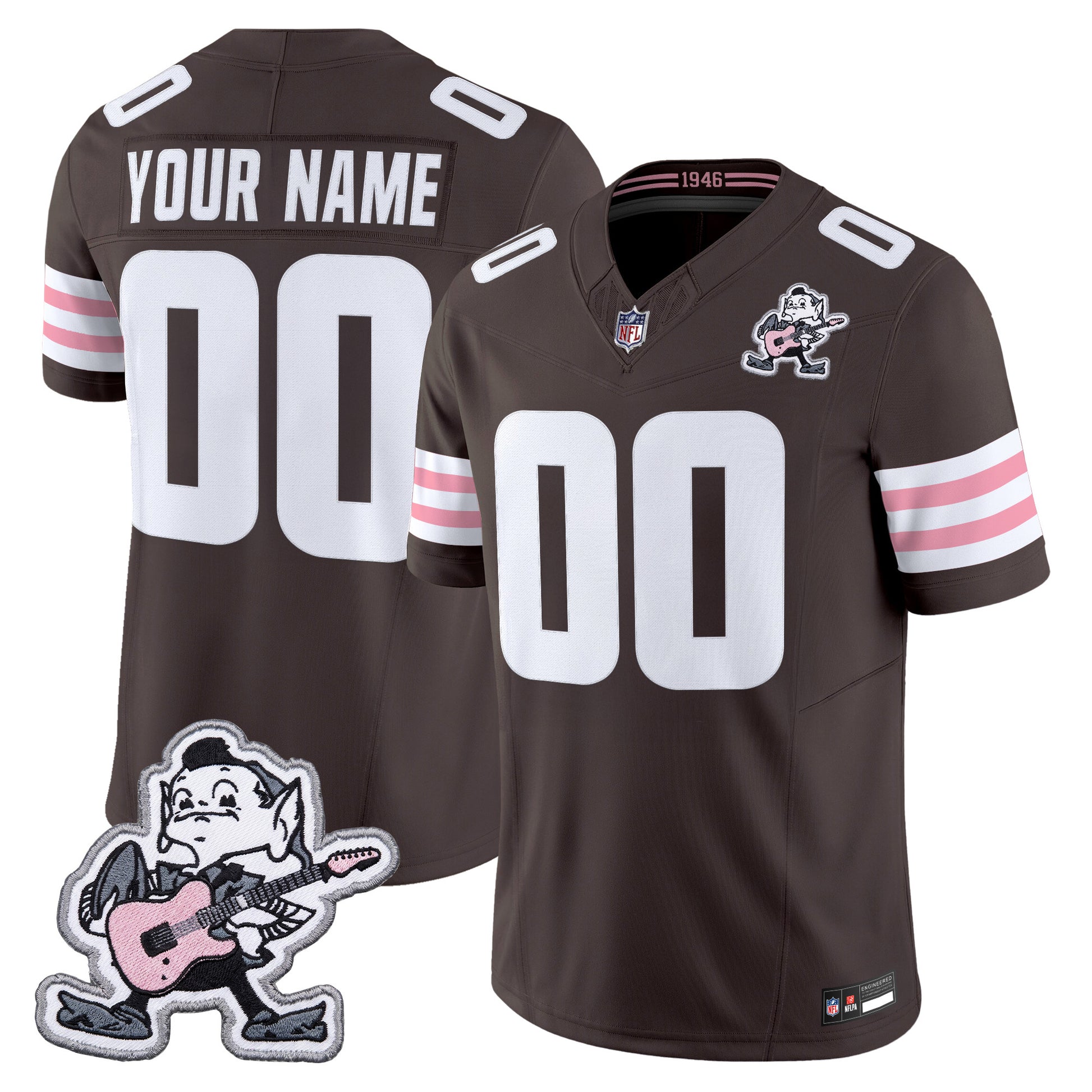 Cleveland Browns MGK Patch Vapor Limited Custom Jersey -  Stitched