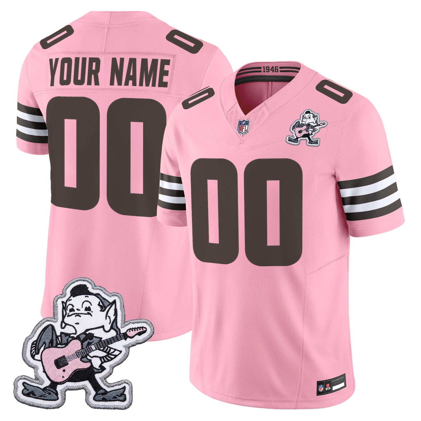 Cleveland Browns MGK Patch Vapor Limited Custom Jersey -  Stitched