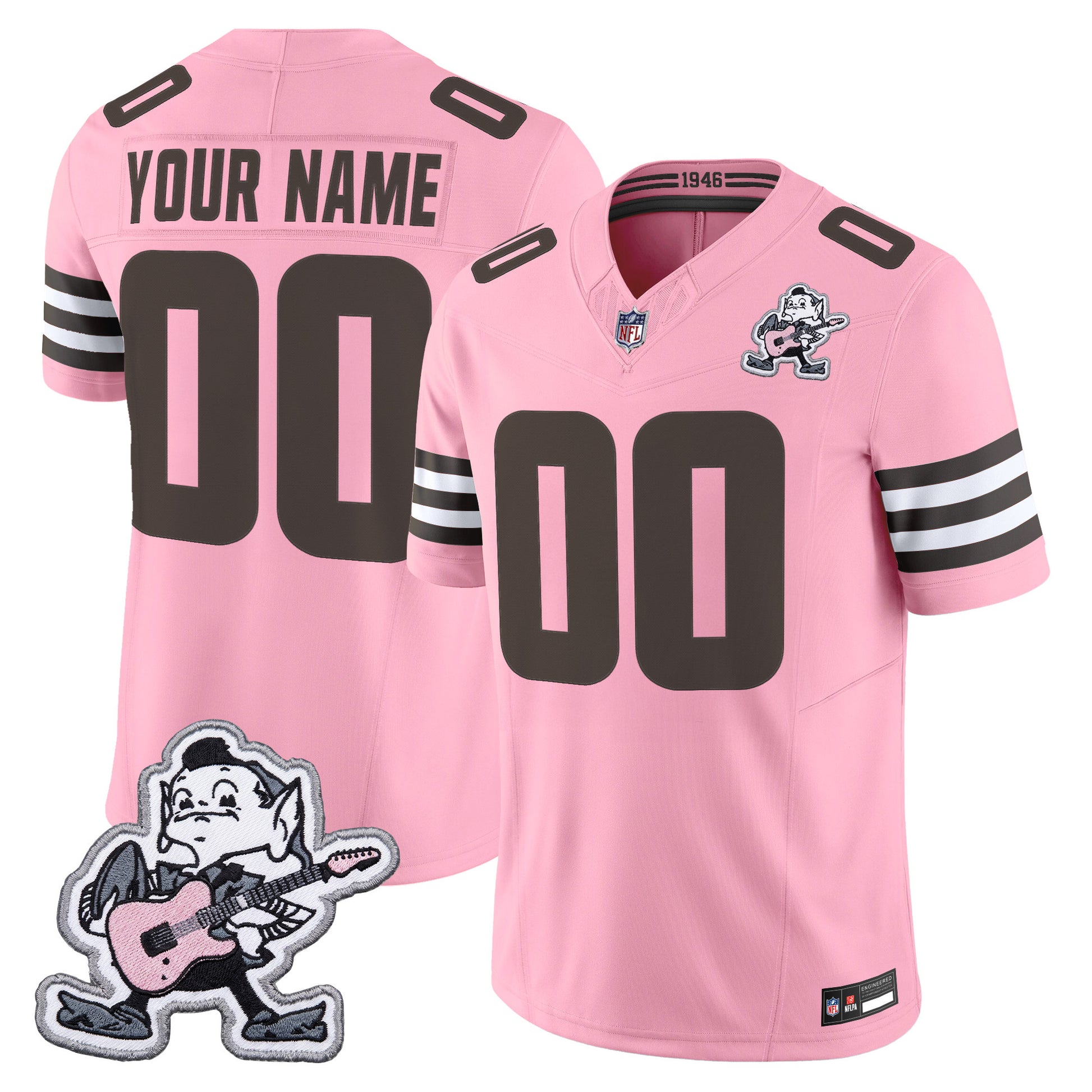 Cleveland Browns MGK Patch Vapor Limited Custom Jersey -  Stitched
