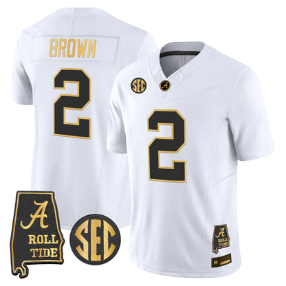 Alabama Crimson Tide 2026 Gold Vapor Limited Jersey - Alabama Map - Stitched