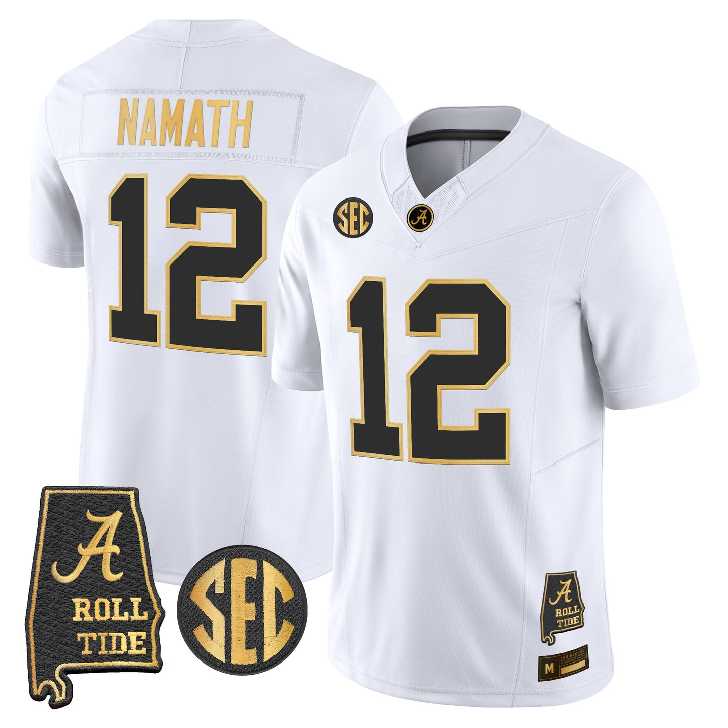 Alabama Crimson Tide 2026 Gold Vapor Limited Jersey - Alabama Map - Stitched