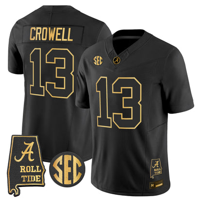 Alabama Crimson Tide 2026 Gold Vapor Limited Jersey - Alabama Map - Stitched