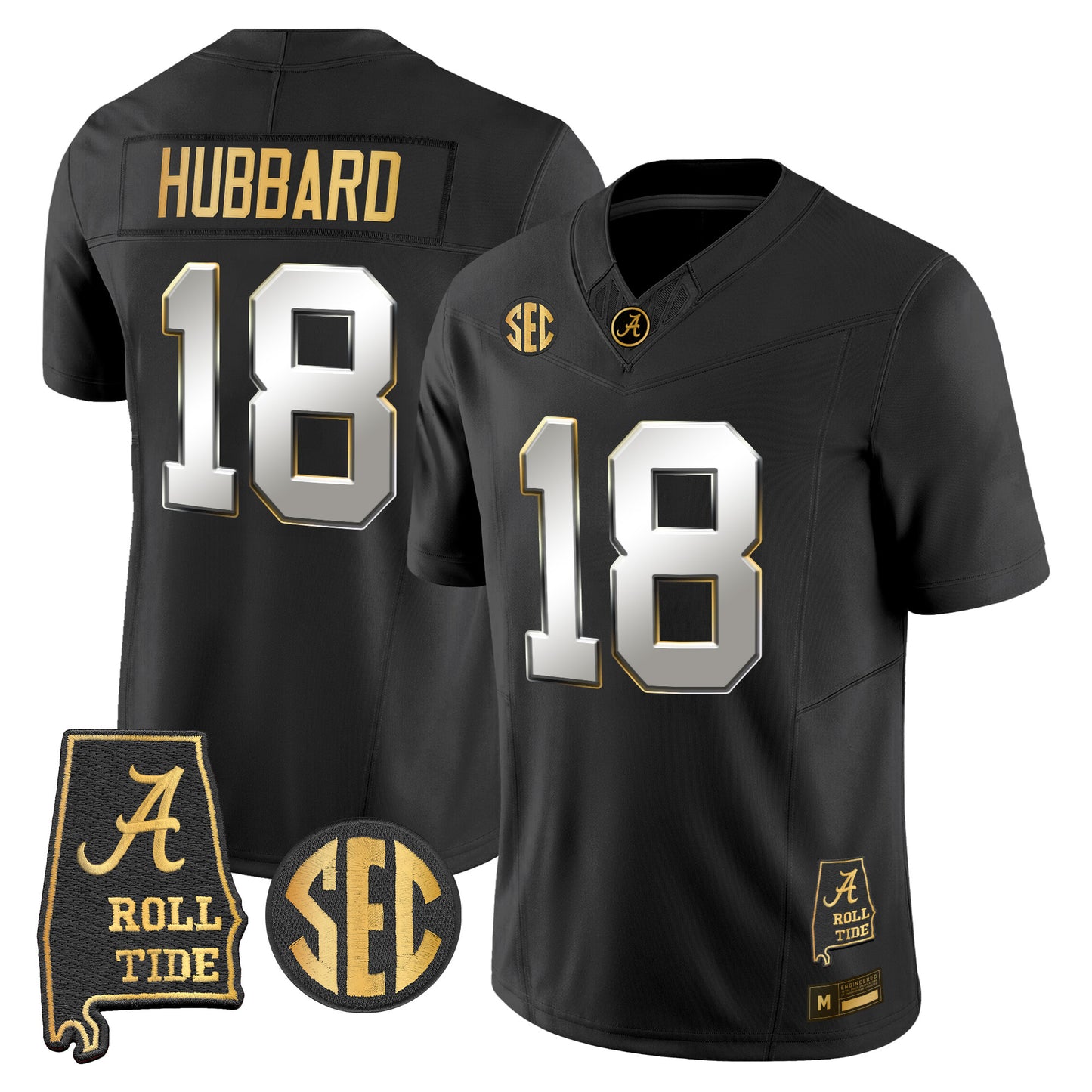 Alabama Crimson Tide 2026 Gold Vapor Limited Jersey - Alabama Map - Stitched