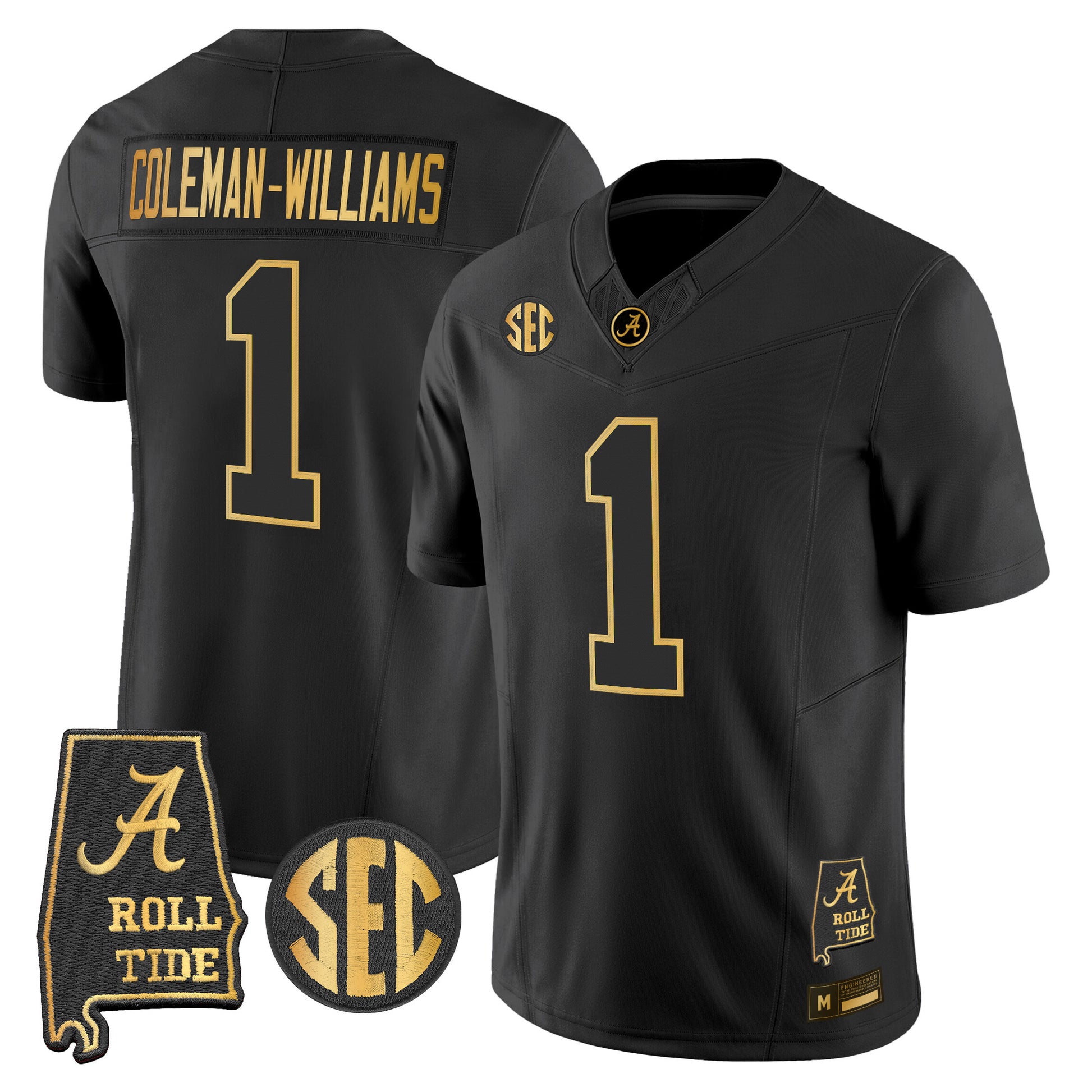 Alabama Crimson Tide 2026 Gold Vapor Limited Jersey - Alabama Map - Stitched