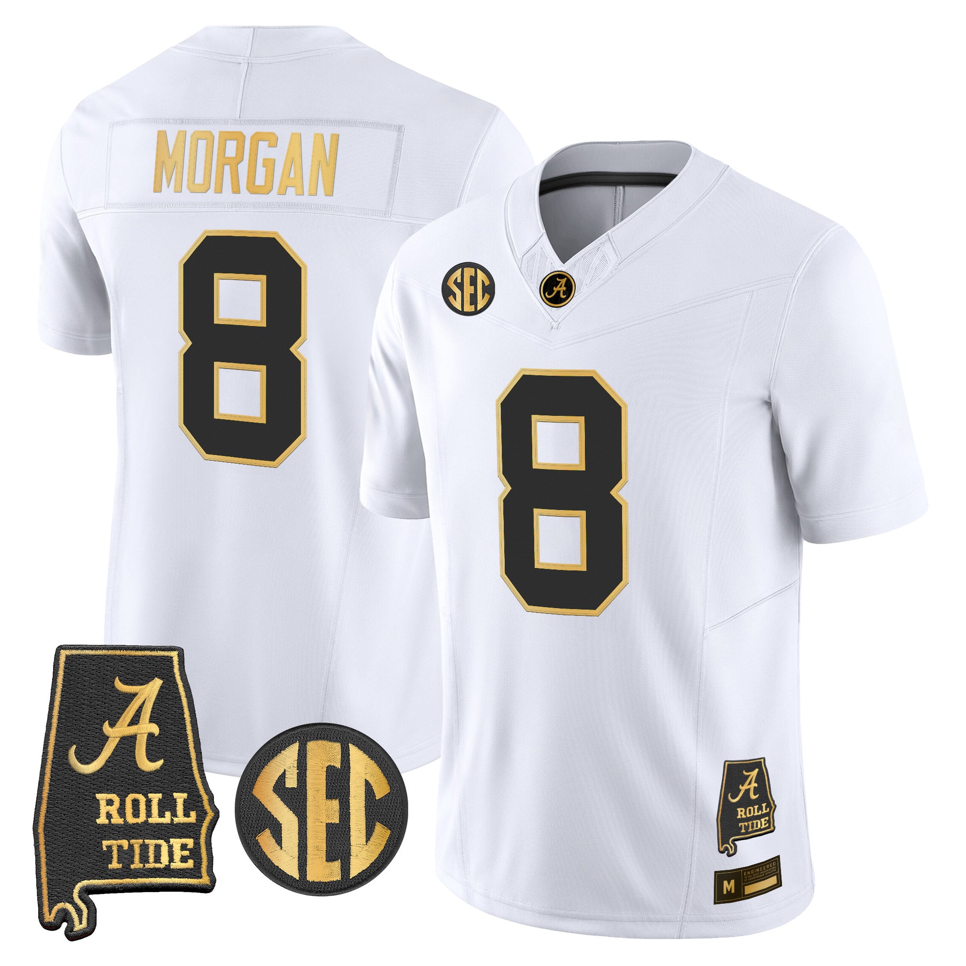 Alabama Crimson Tide 2026 Gold Vapor Limited Jersey - Alabama Map - Stitched