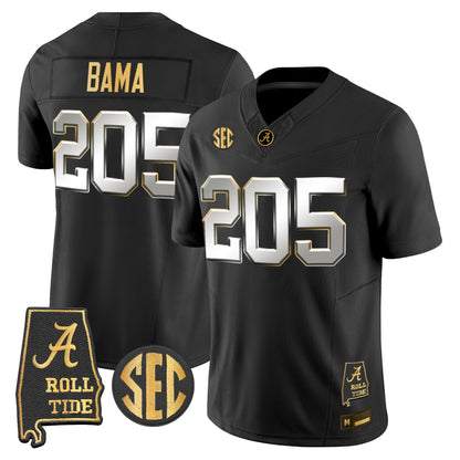 Alabama Crimson Tide 2026 Gold Vapor Limited Jersey - Alabama Map - Stitched