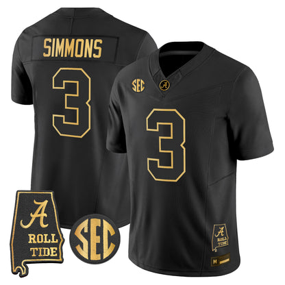 Alabama Crimson Tide 2026 Gold Vapor Limited Jersey - Alabama Map - Stitched