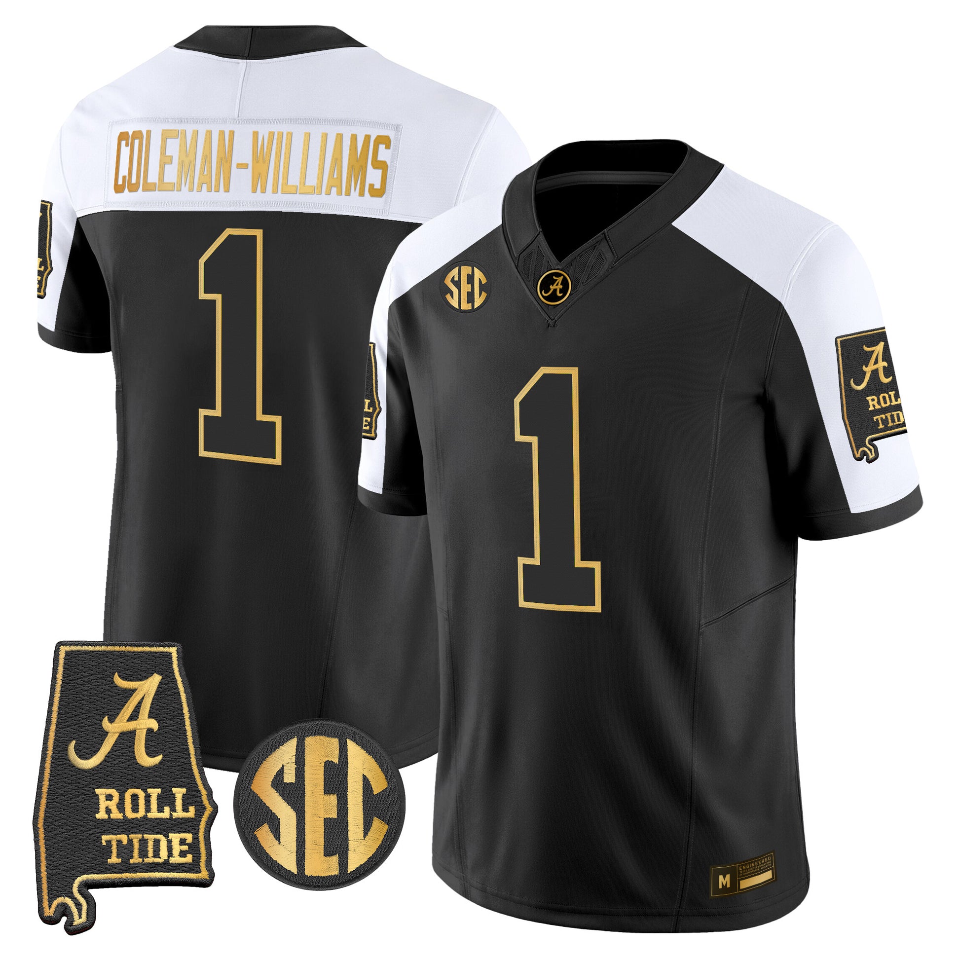 Alabama Crimson Tide 2026 Gold Vapor Limited Jersey - Alabama Map - Stitched
