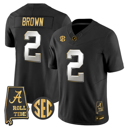 Alabama Crimson Tide 2026 Gold Vapor Limited Jersey - Alabama Map - Stitched