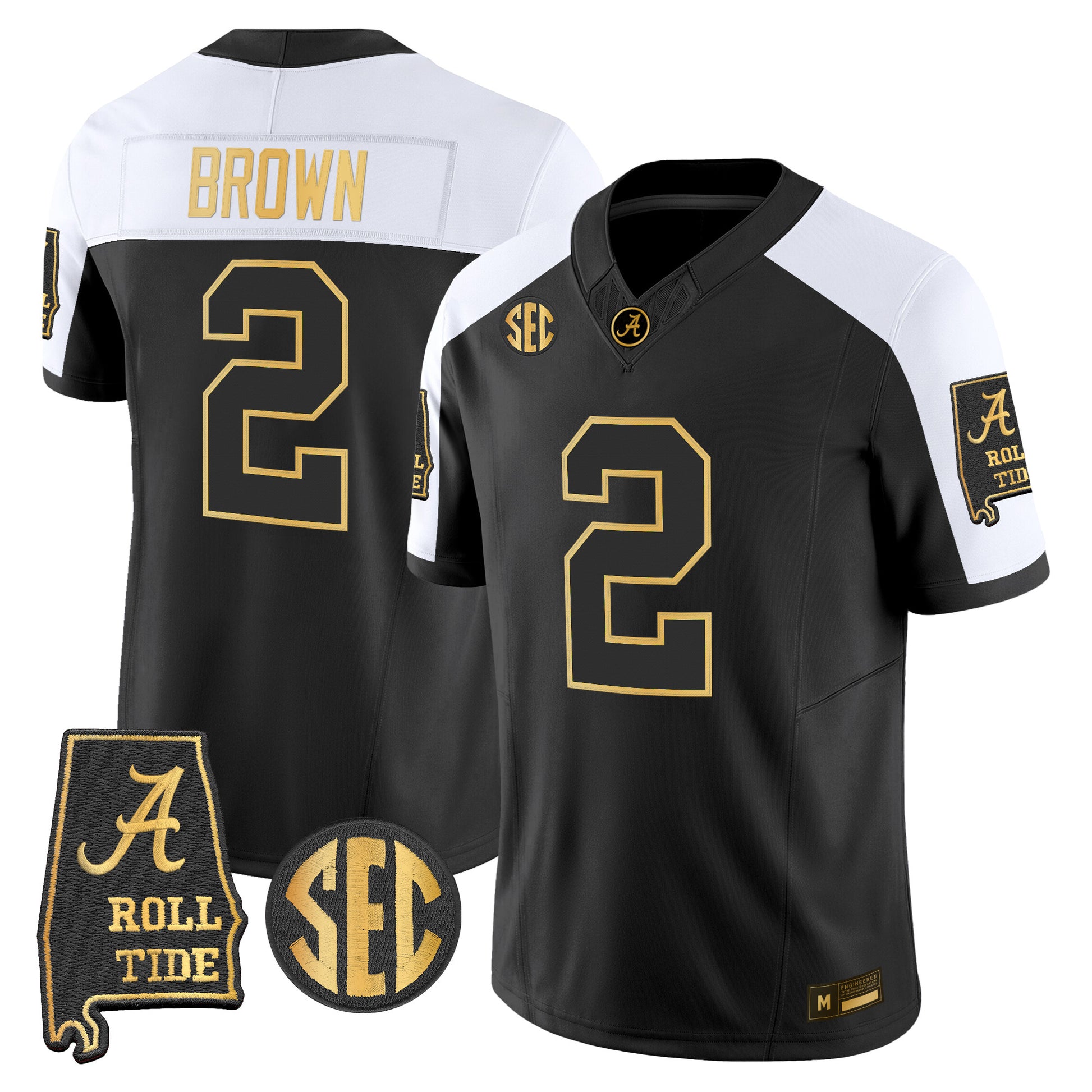Alabama Crimson Tide 2026 Gold Vapor Limited Jersey - Alabama Map - Stitched