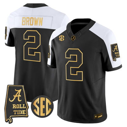 Alabama Crimson Tide 2026 Gold Vapor Limited Jersey - Alabama Map - Stitched