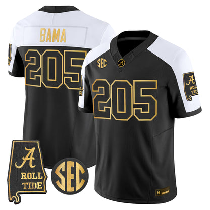 Alabama Crimson Tide 2026 Gold Vapor Limited Jersey - Alabama Map - Stitched
