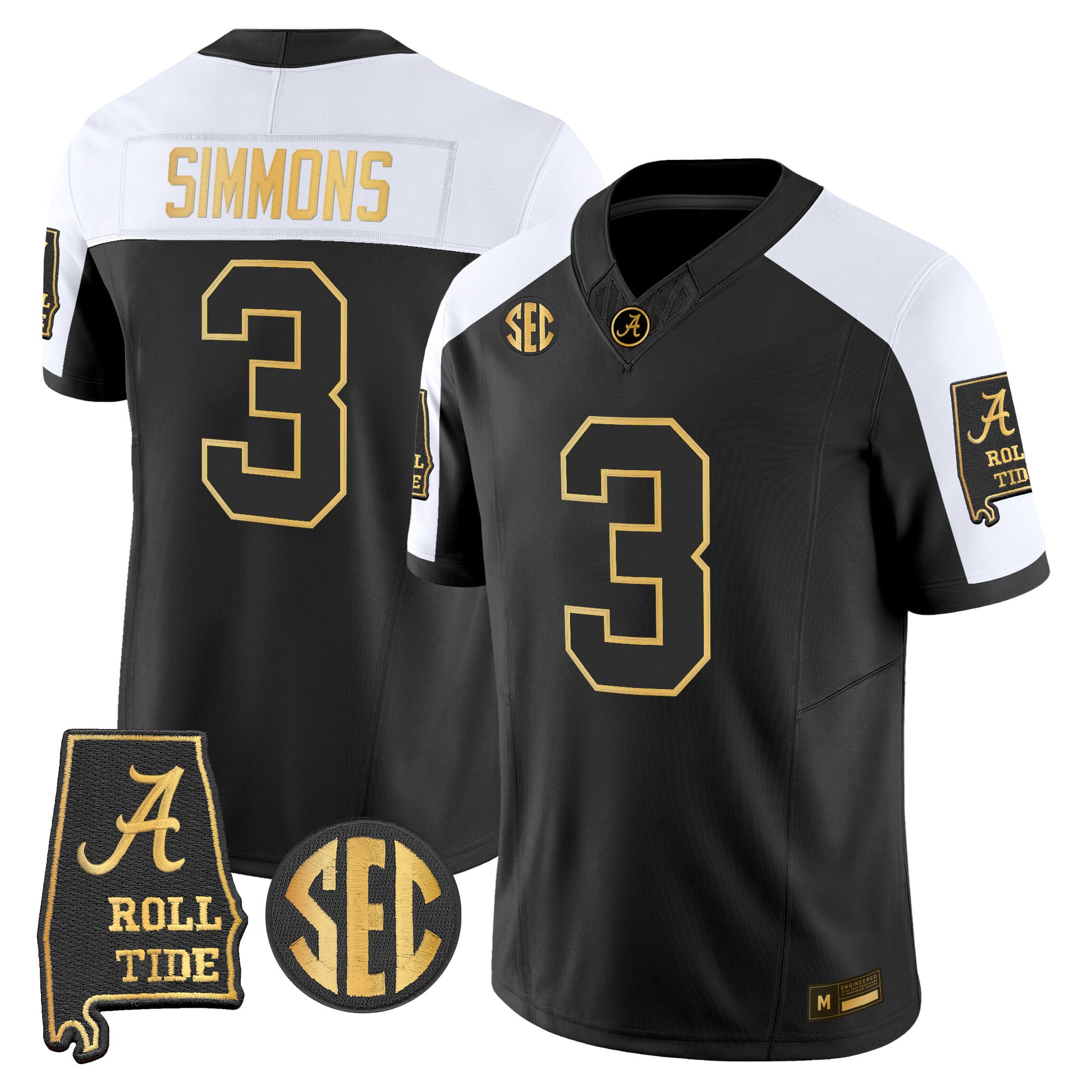 Alabama Crimson Tide 2026 Gold Vapor Limited Jersey - Alabama Map - Stitched