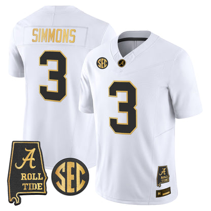 Alabama Crimson Tide 2026 Gold Vapor Limited Jersey - Alabama Map - Stitched