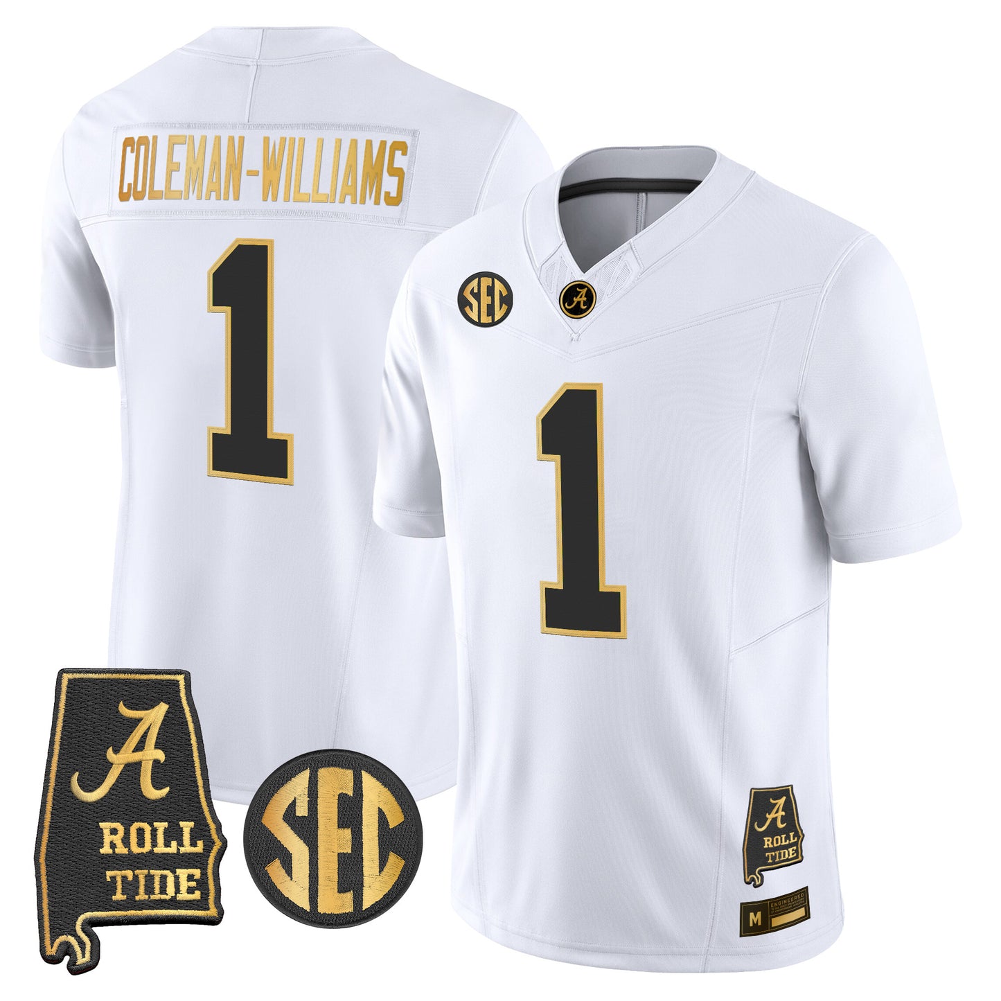 Alabama Crimson Tide 2026 Gold Vapor Limited Jersey - Alabama Map - Stitched