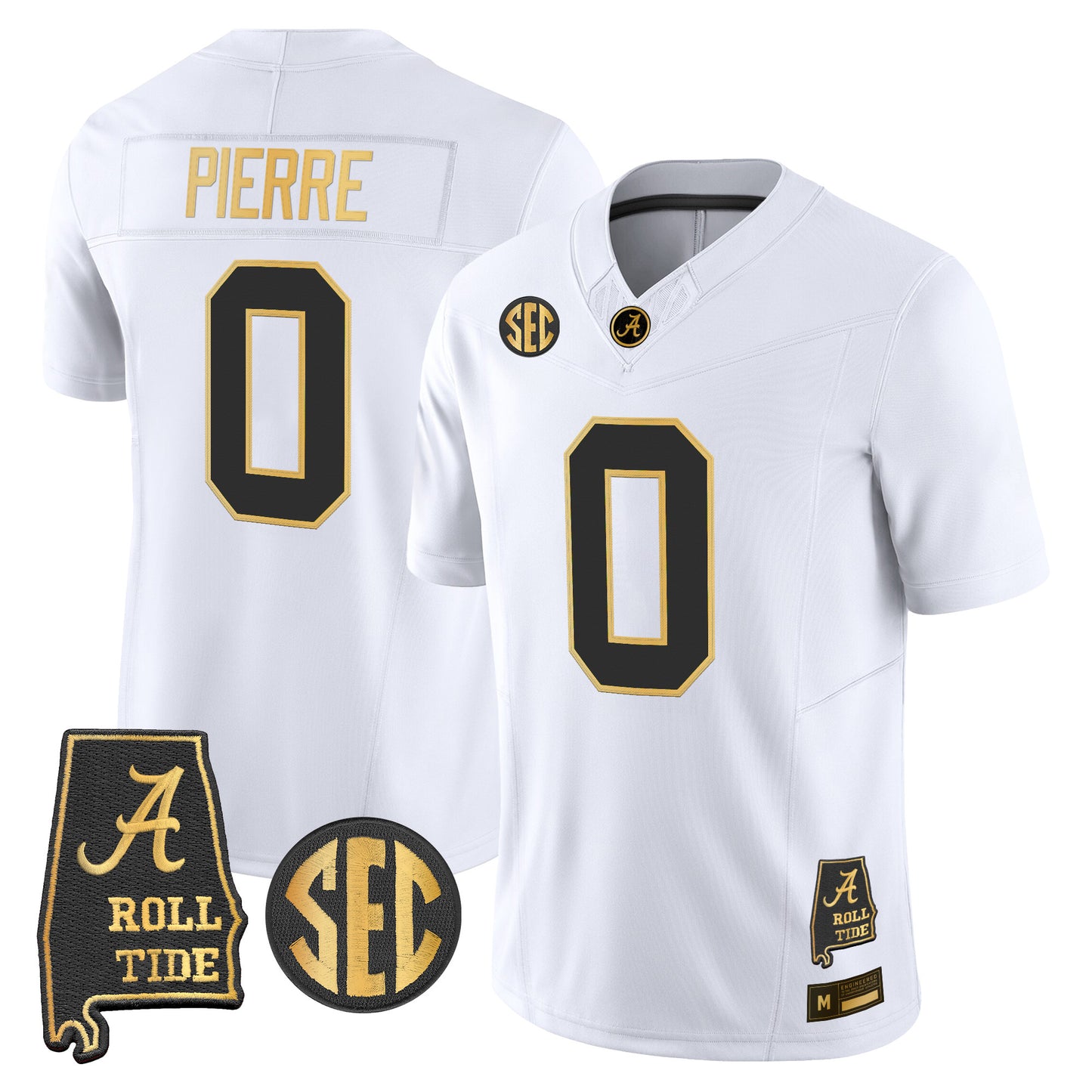 Alabama Crimson Tide 2026 Gold Vapor Limited Jersey - Alabama Map - Stitched