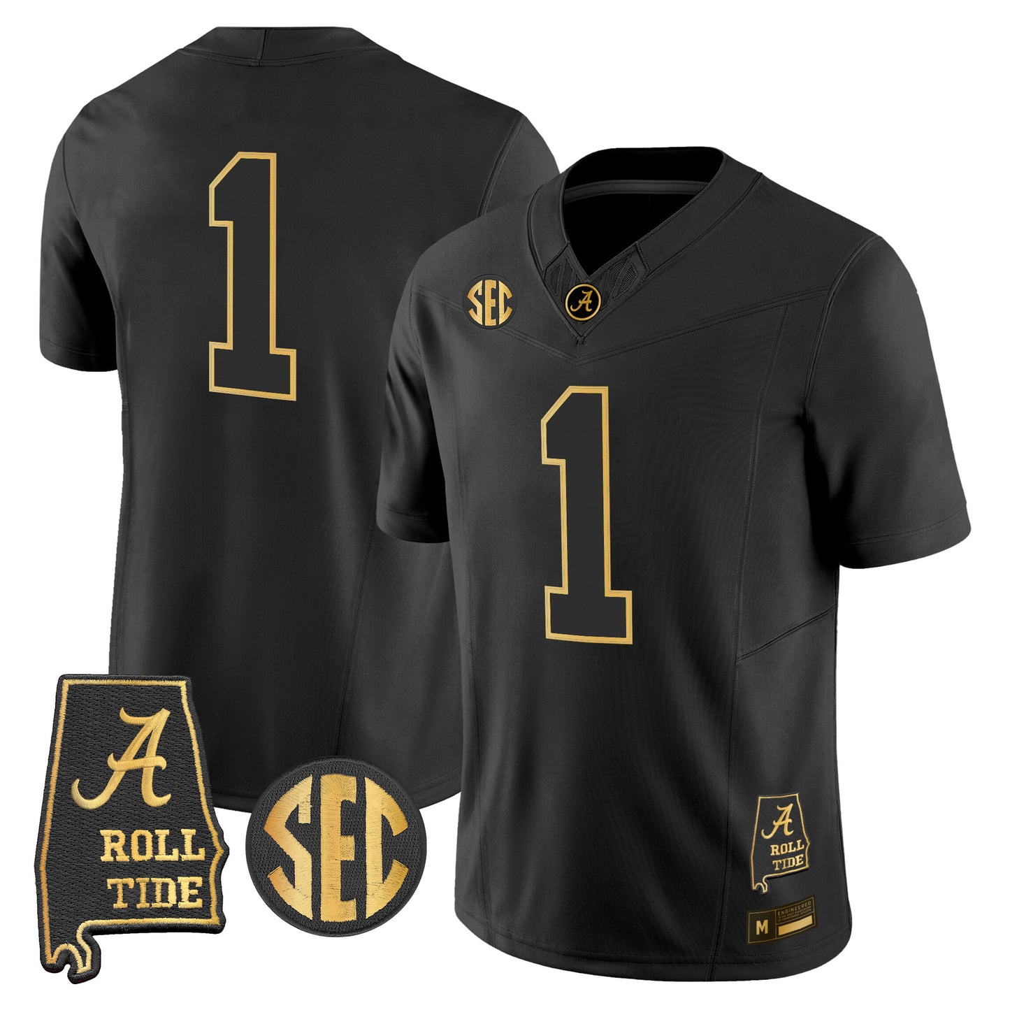 Alabama Crimson Tide 2026 Gold Vapor Limited Jersey - Alabama Map - Stitched