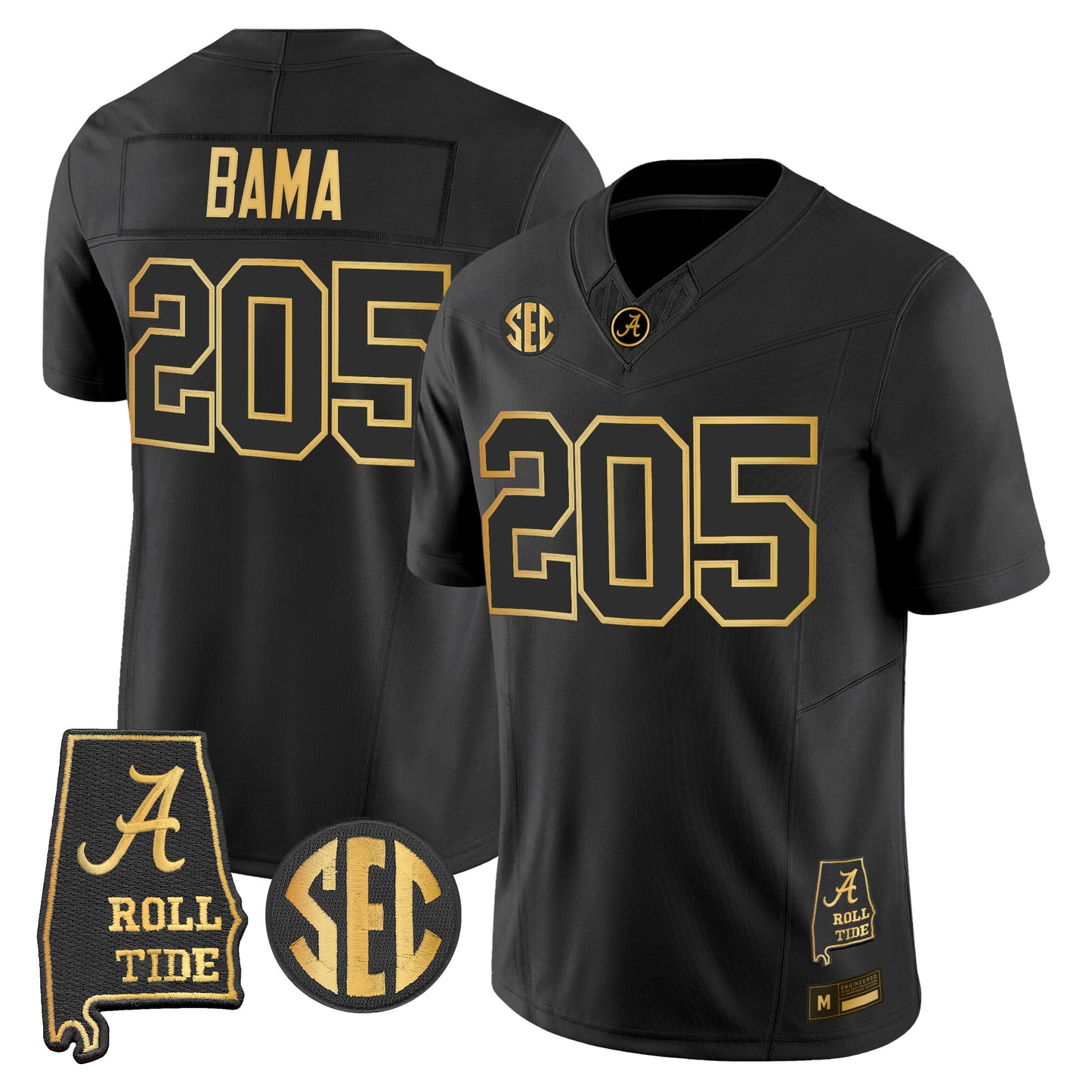 Alabama Crimson Tide 2026 Gold Vapor Limited Jersey - Alabama Map - Stitched