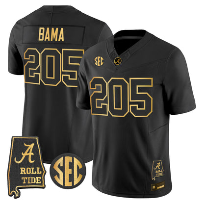 Alabama Crimson Tide 2026 Gold Vapor Limited Jersey - Alabama Map - Stitched