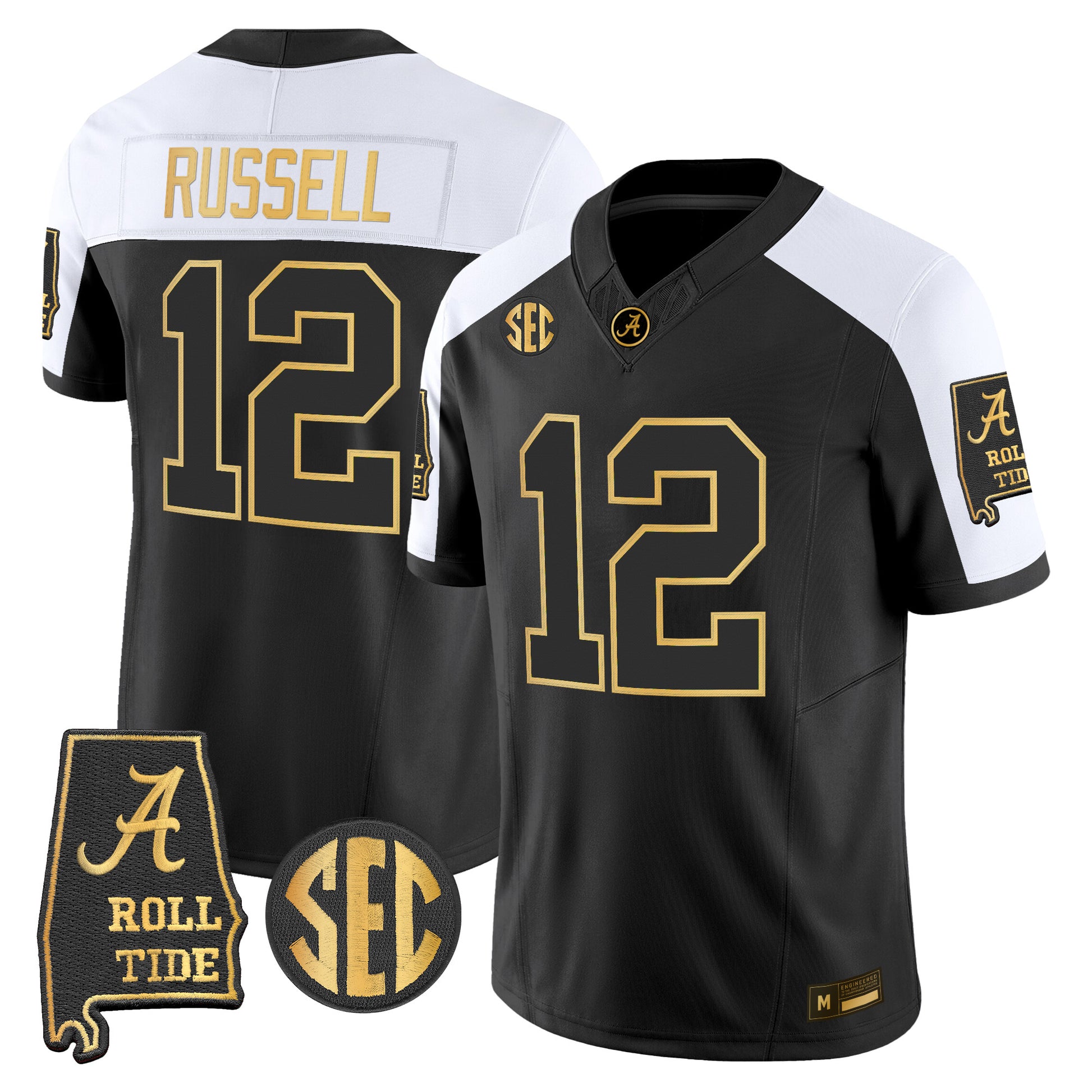 Alabama Crimson Tide 2026 Gold Vapor Limited Jersey - Alabama Map - Stitched