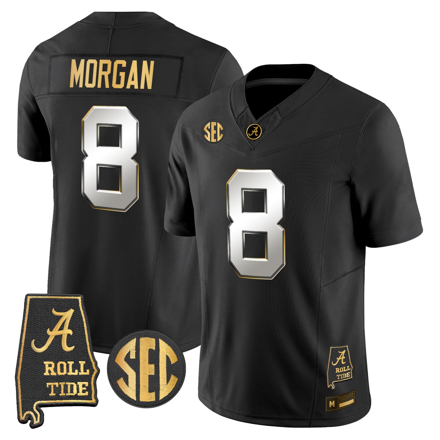Alabama Crimson Tide 2026 Gold Vapor Limited Jersey - Alabama Map - Stitched