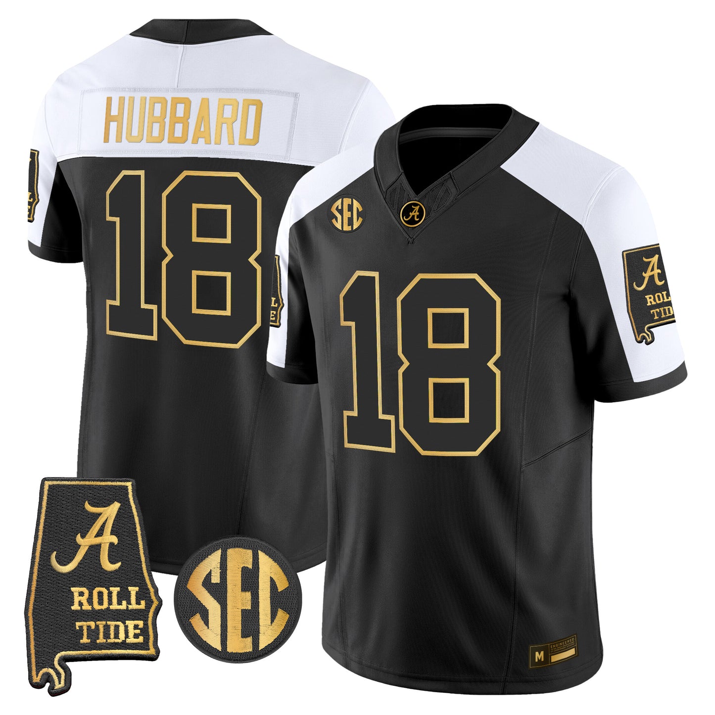 Alabama Crimson Tide 2026 Gold Vapor Limited Jersey - Alabama Map - Stitched