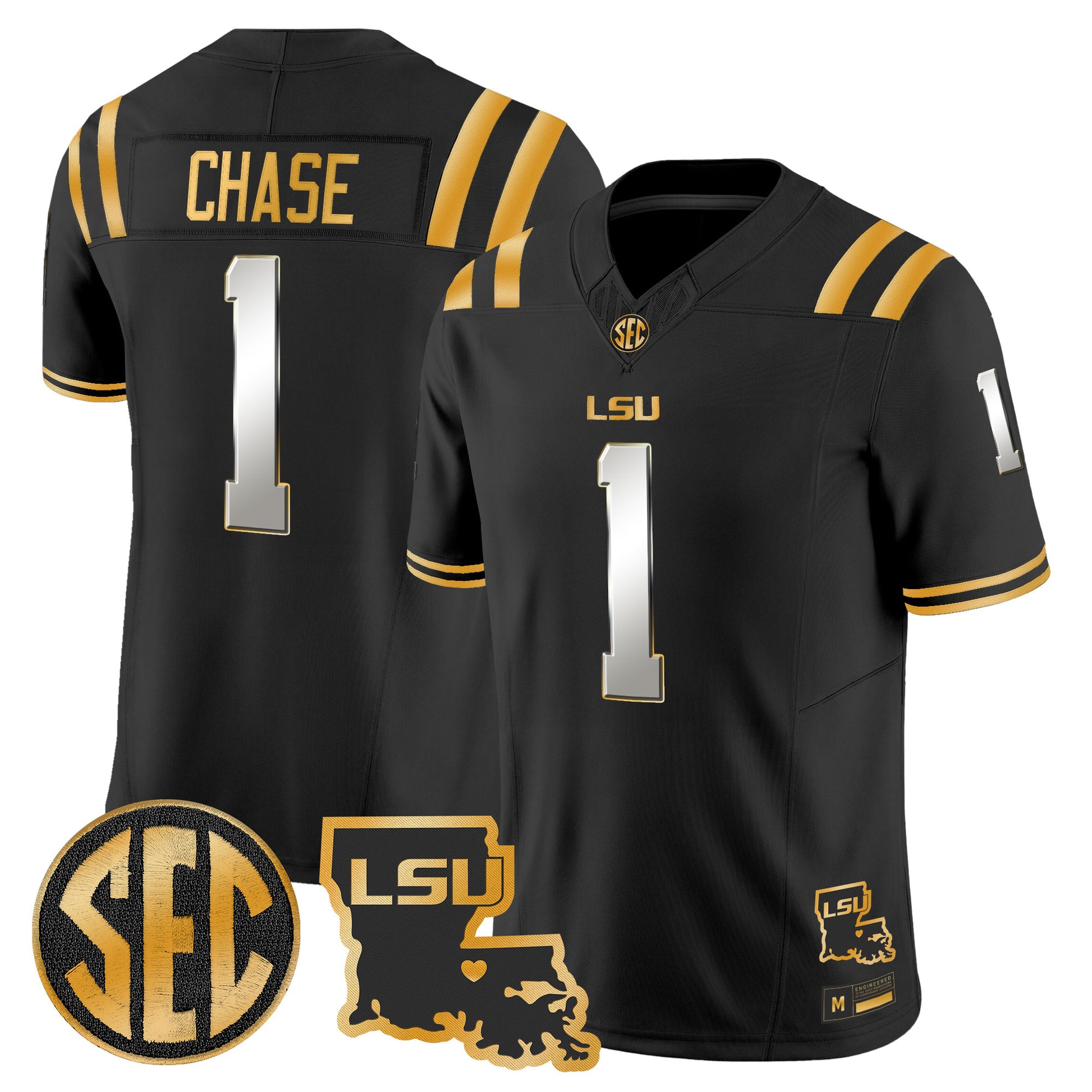 LSU Tigers 2026 Louisiana Patch Gold Vapor Limited Jersey - Stitched