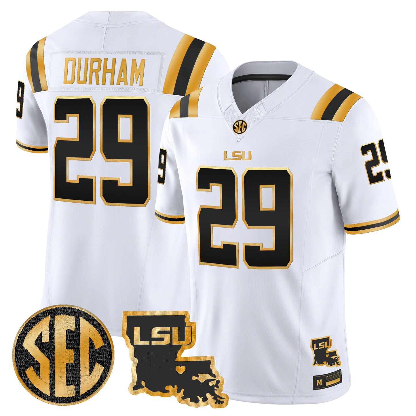 LSU Tigers 2026 Louisiana Patch Gold Vapor Limited Jersey - Stitched