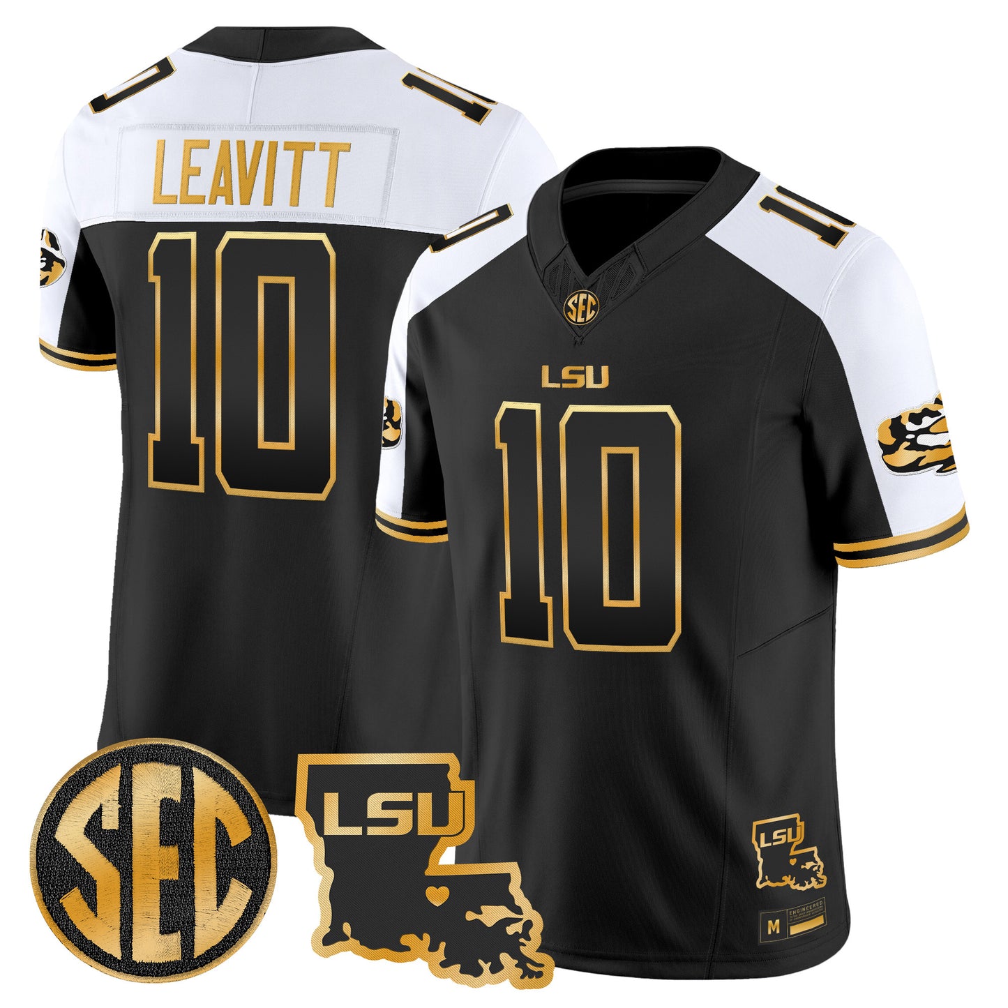 LSU Tigers 2026 Louisiana Patch Gold Vapor Limited Jersey - Stitched