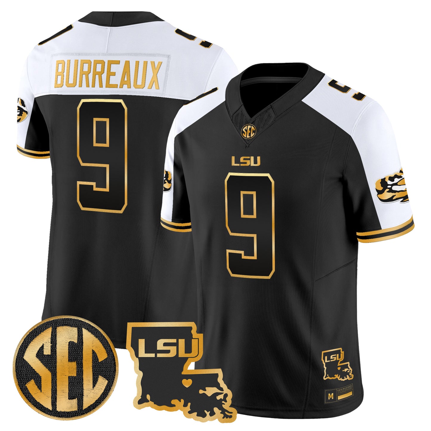 LSU Tigers 2026 Louisiana Patch Gold Vapor Limited Jersey - Stitched