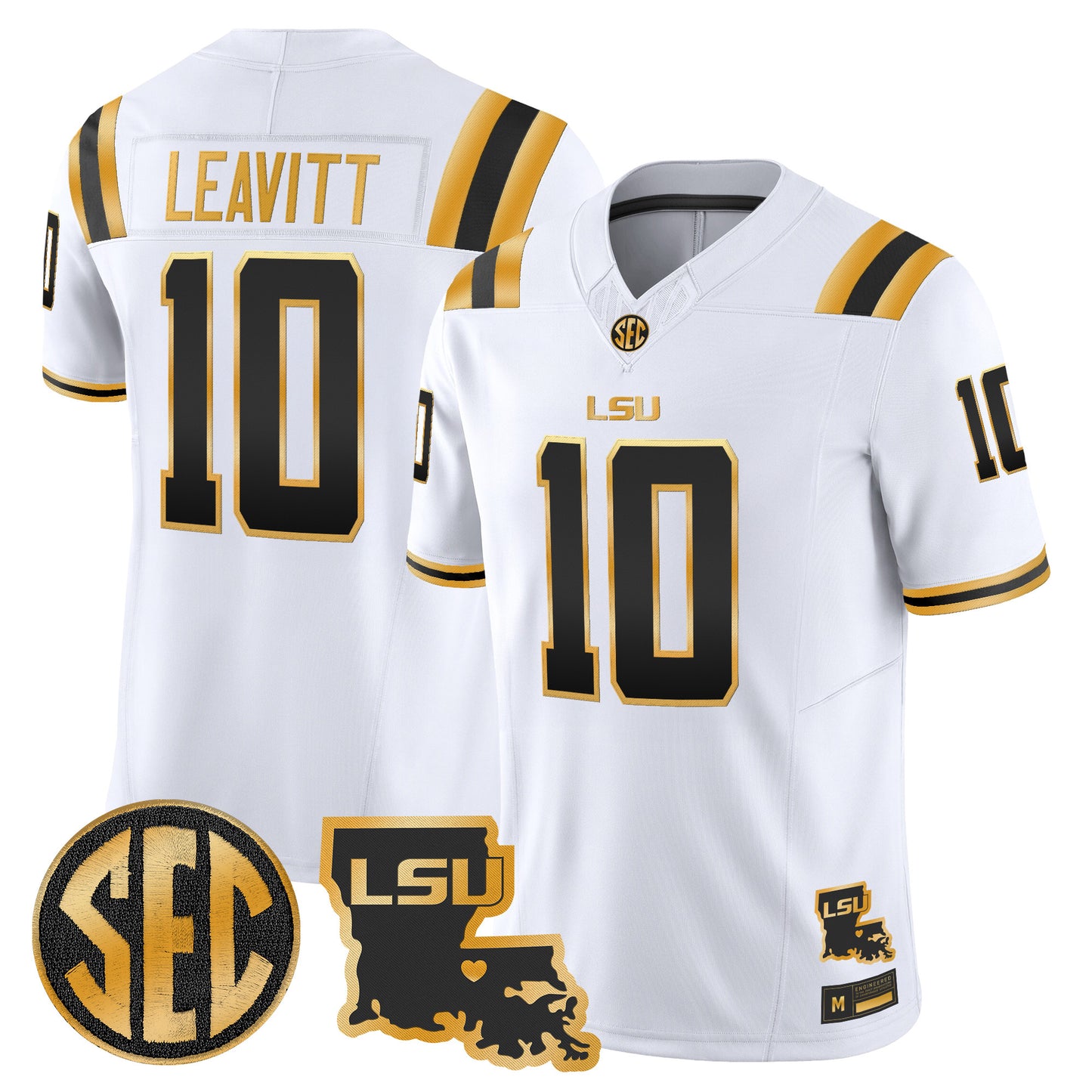 LSU Tigers 2026 Louisiana Patch Gold Vapor Limited Jersey - Stitched
