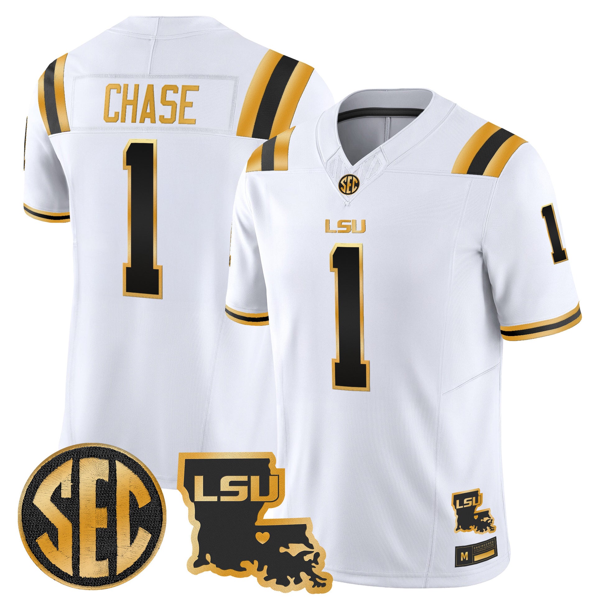 LSU Tigers 2026 Louisiana Patch Gold Vapor Limited Jersey - Stitched
