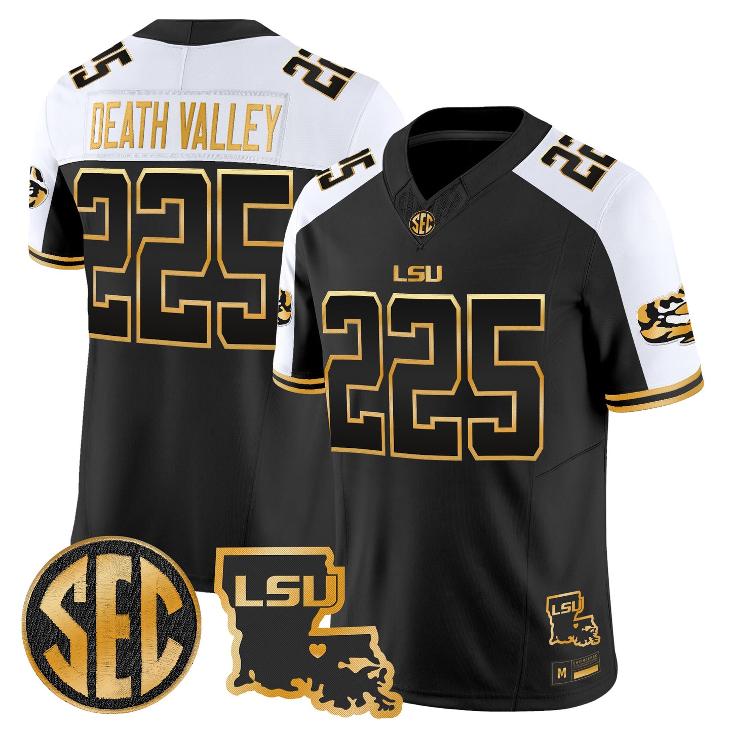 LSU Tigers 2026 Louisiana Patch Gold Vapor Limited Jersey - Stitched